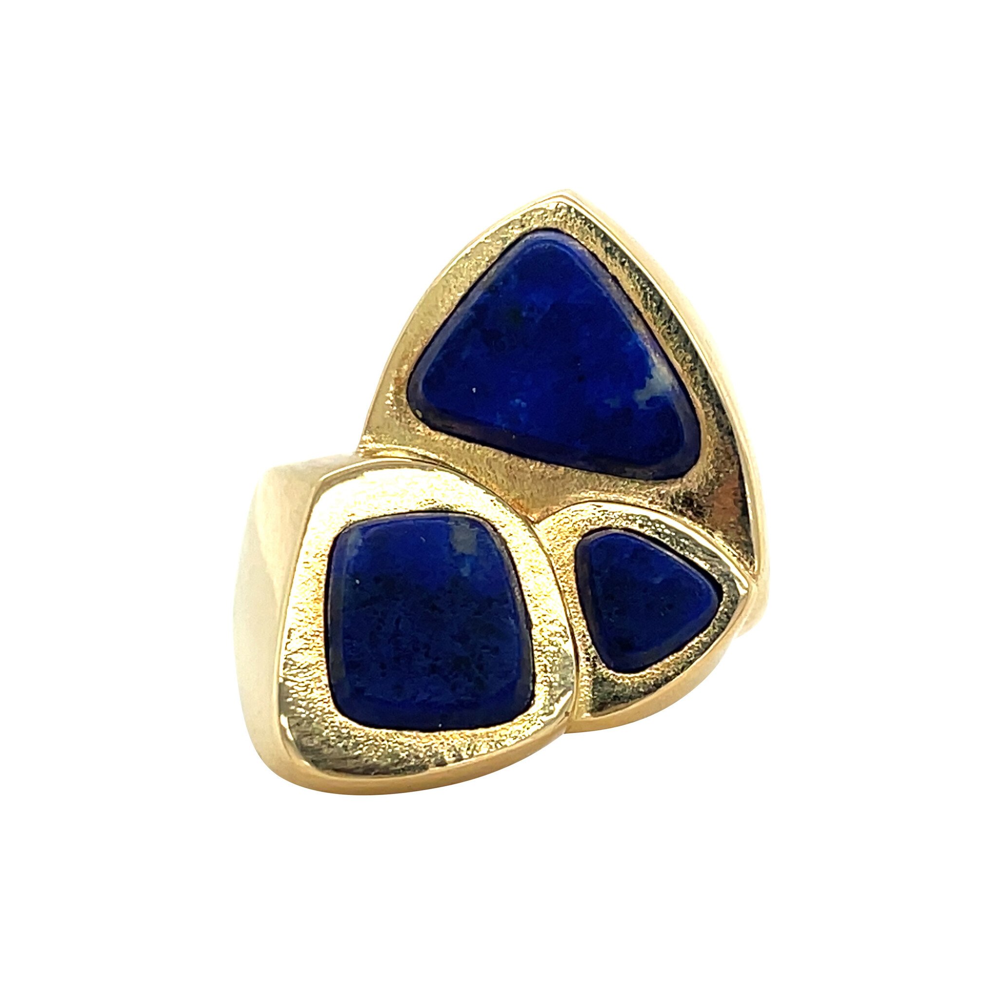 Gouden ring met lapis lazuli 18 kt